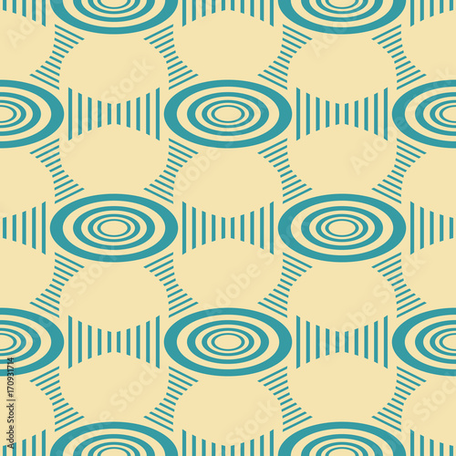 Seamless pattern of ellipses and hourglass shaped figures