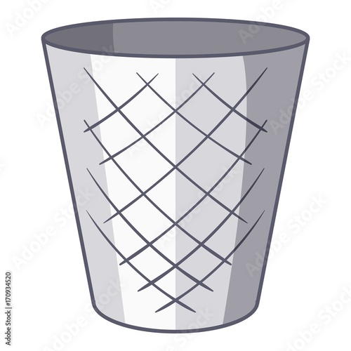 Trash bin icon, cartoon style