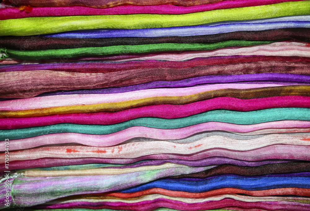 Handmade fabrics of different colors,Pakokku,Myanmar