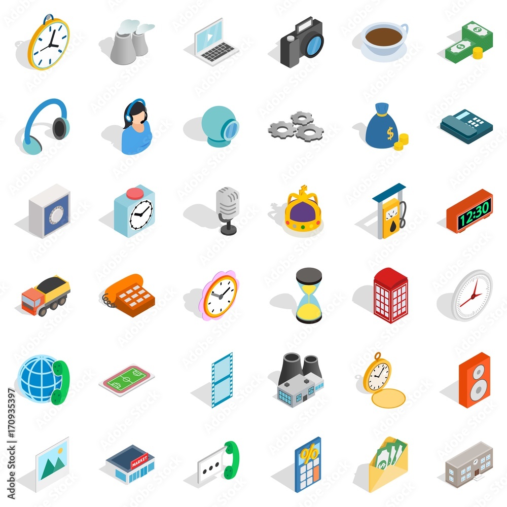 Email icons set, isometric style Email icons set, isometric style