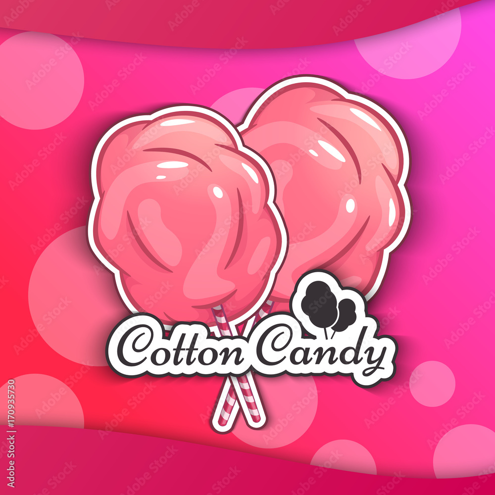 Cotton Candy Isolated Logo Emblem for Your Products, Vector ...
