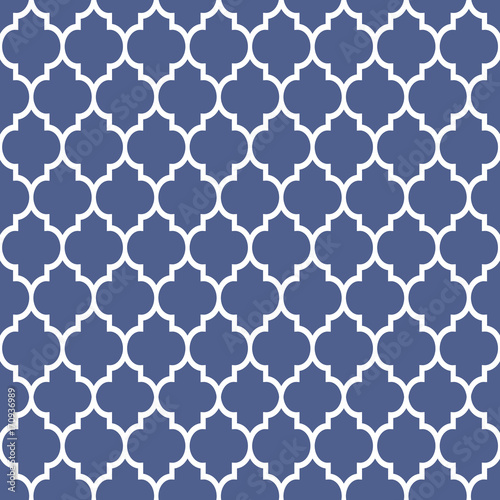 Geometric pattern in Arabian style,blue and white ornament