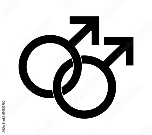 Gender Symbol,  Male homosexual, Man and Man icon, Gay Couple in love