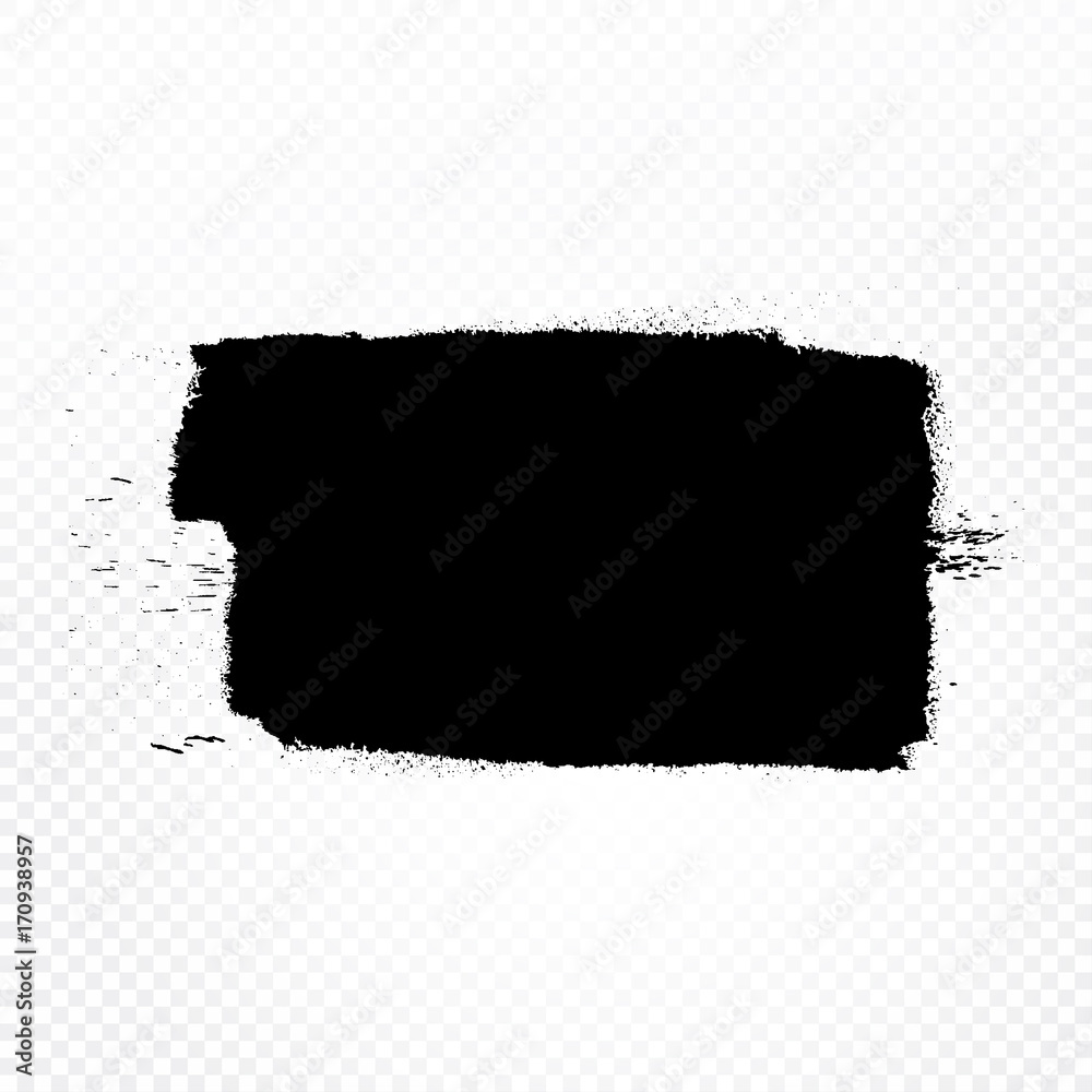 Fototapeta premium Set of grunge hand drawn paint brush. Curved brush with smudges. Freehand drawing. Design element for gift cards, leaflets and brochures. Vector illustration. Isolated on transparent background.