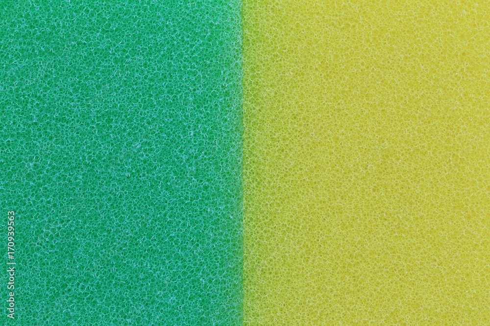 Fototapeta premium Green and yellow sponge surface background.