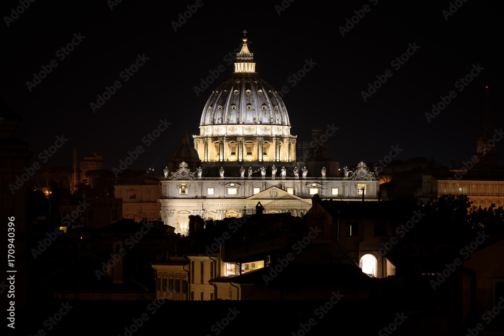 Fototapeta premium Rom Petersdom Nachtaufnahme