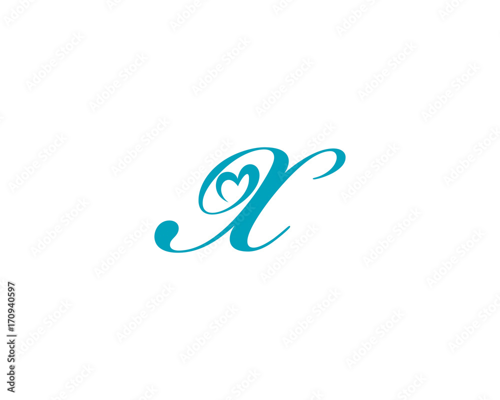 Letter X and heart shape Logo Icon 1 Letter X and heart shape Logo Icon 1