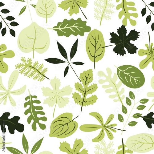 Vector seamless pattern with autumn leaves.