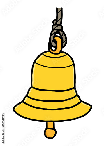 golden bell / cartoon vector and illustration, hand drawn style, isolated on white background.