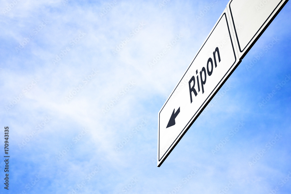 Signboard pointing towards Ripon