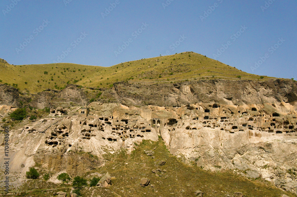 Caves of medieval rock city in Vardzia, Georgia Caves of medieval rock city in Vardzia, Georgia