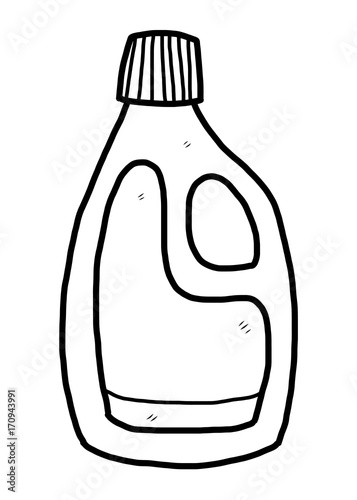 cleaning solution / cartoon vector and illustration, black and white, hand drawn, sketch style, isolated on white background.