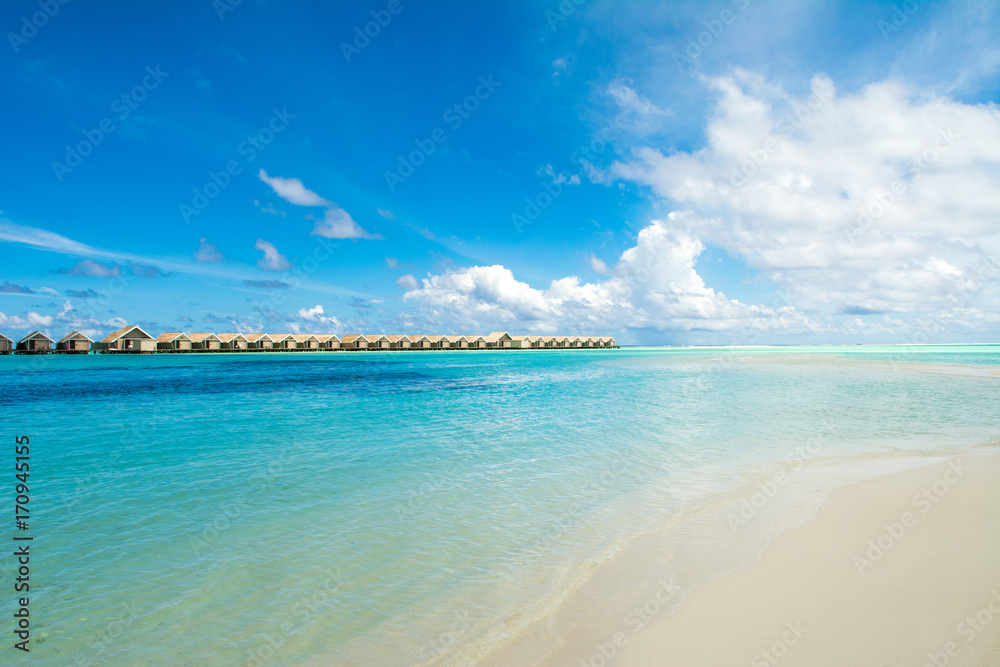 Beautiful sandy beach in Indian ocean, Maldives island