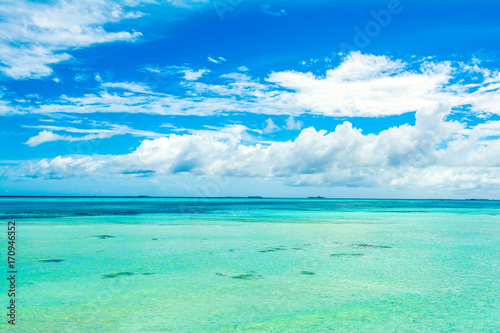 Beautiful landscape of clear turquoise Indian ocean, Maldives islands © Myroslava