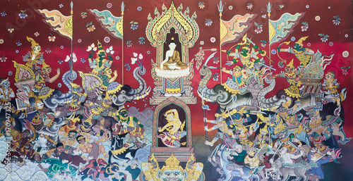 Buddhist temple wall painting