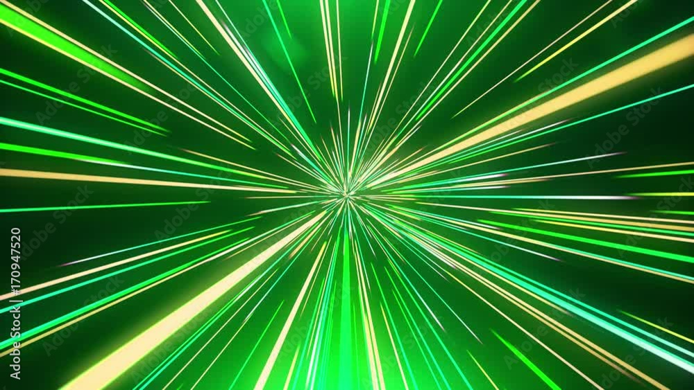 Abstract green jump in time