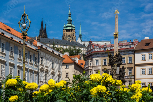 Photography Holy Trinity Column on the Lesser Town Square in Prague, Czech Republic
