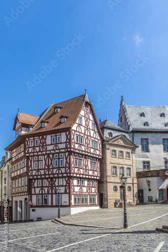 old half timbered house in Aschaffenburg at Stiftskirchenplatz photo