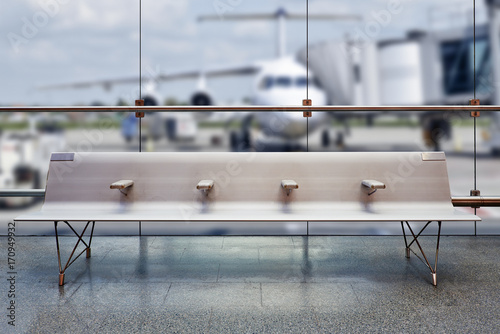 summer vacation concept, Airport terminal waiting area photo