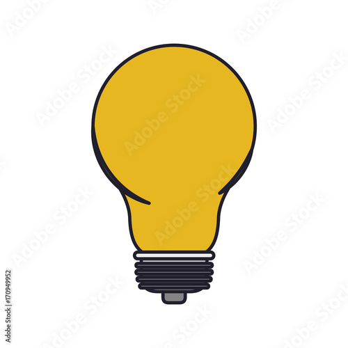 light bulb icon colorful silhouette with thick contour vector illustration