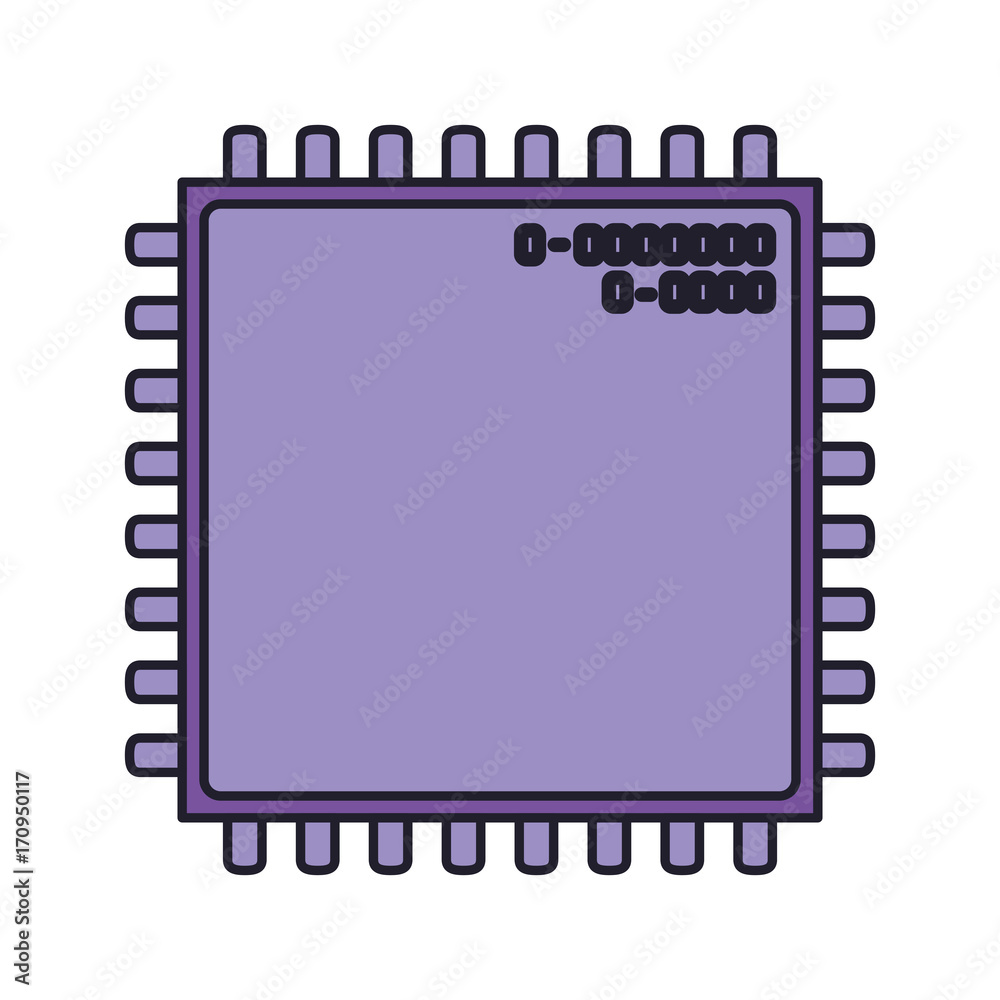 microchip closeup icon silhouette in purple color with thick contour vector illustration microchip closeup icon silhouette in purple color with thick contour vector illustration