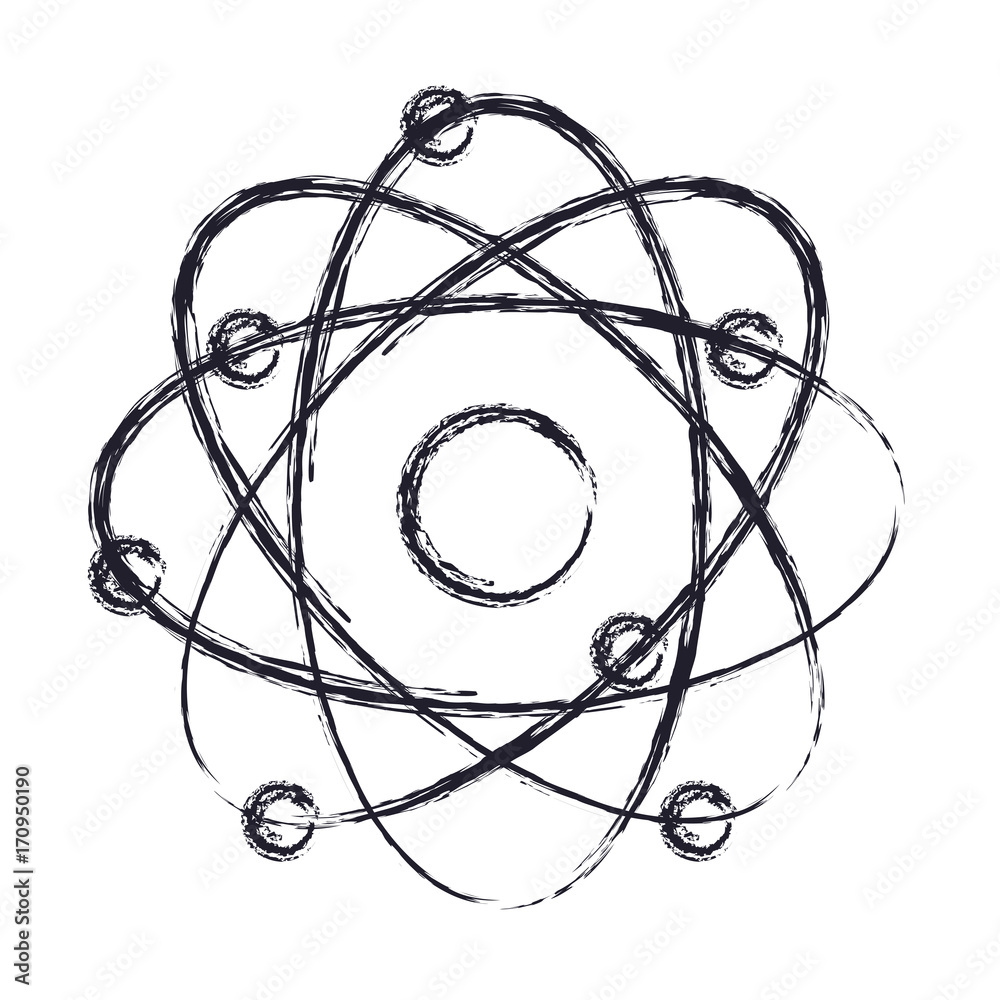 atom icon in monochrome blurred silhouette vector illustration atom icon in monochrome blurred silhouette vector illustration