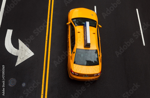 Road markings on asphalt on the street of Manhattan