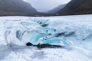 Plexiglas schilderij Gletsjers Smeltwater Longyear gletsjer Spitsbergen Arctis  © hopsalka
