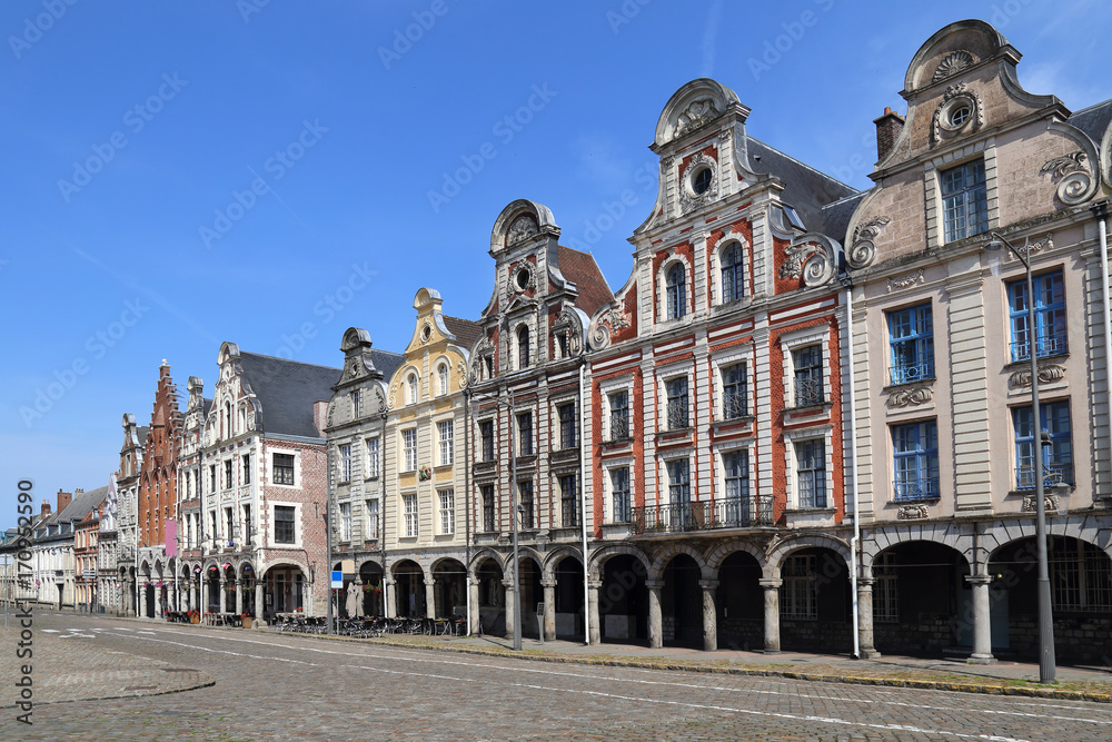Historical houses on Grand Place in Arras, France