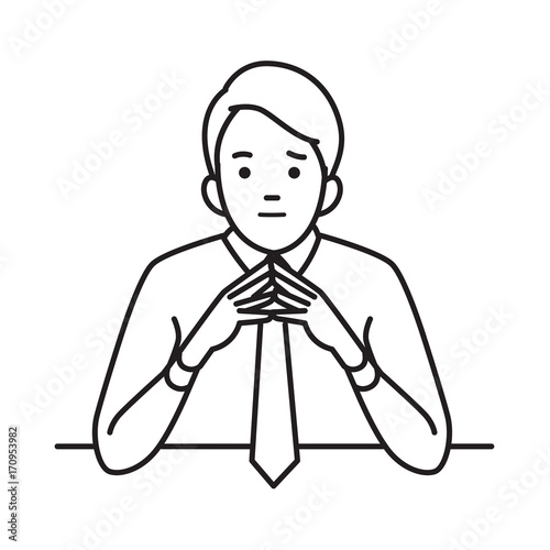 Raised and steepled hands