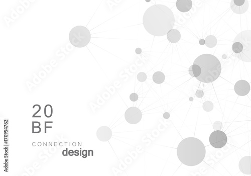 Abstract polygonal network shapes with connecting dots and lines. Cover technology template