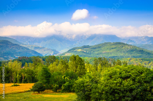 Summer panorama of Apennines mountains  Italy