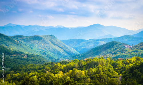 Summer panorama of Apennines mountains, Italy