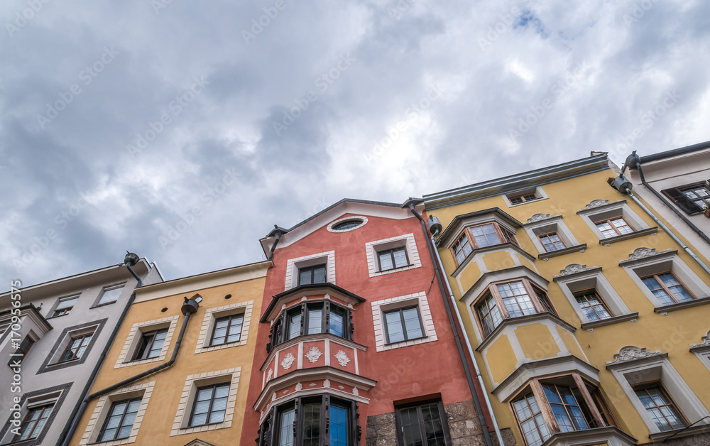 The old buildings in city Innsbruck, Austria
