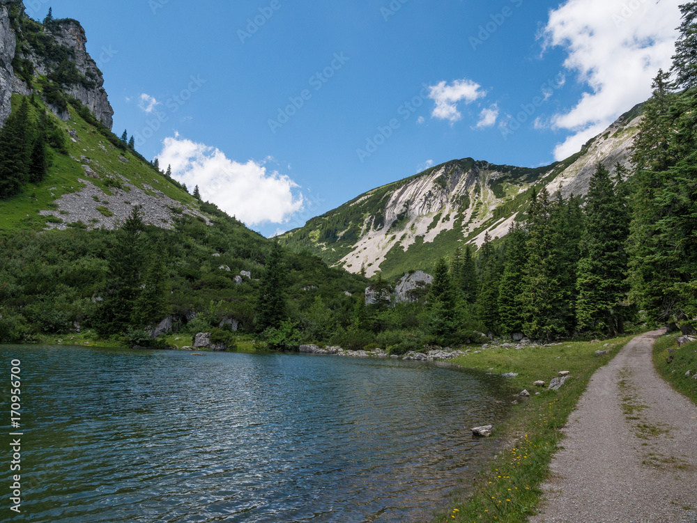 The mountain lake Soinsee in Tyrol, Bavaria The mountain lake Soinsee in Tyrol, Bavaria