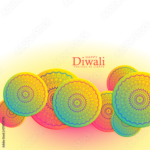 beautiful happy diwali festival background with mandala decoration