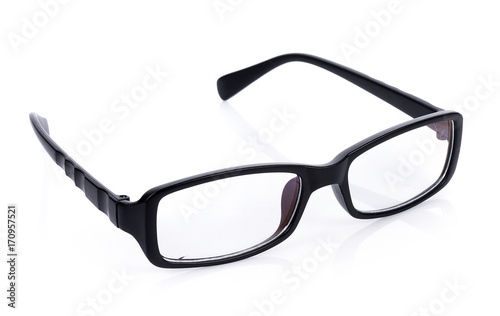 Black Eye Glasses Isolated on White background