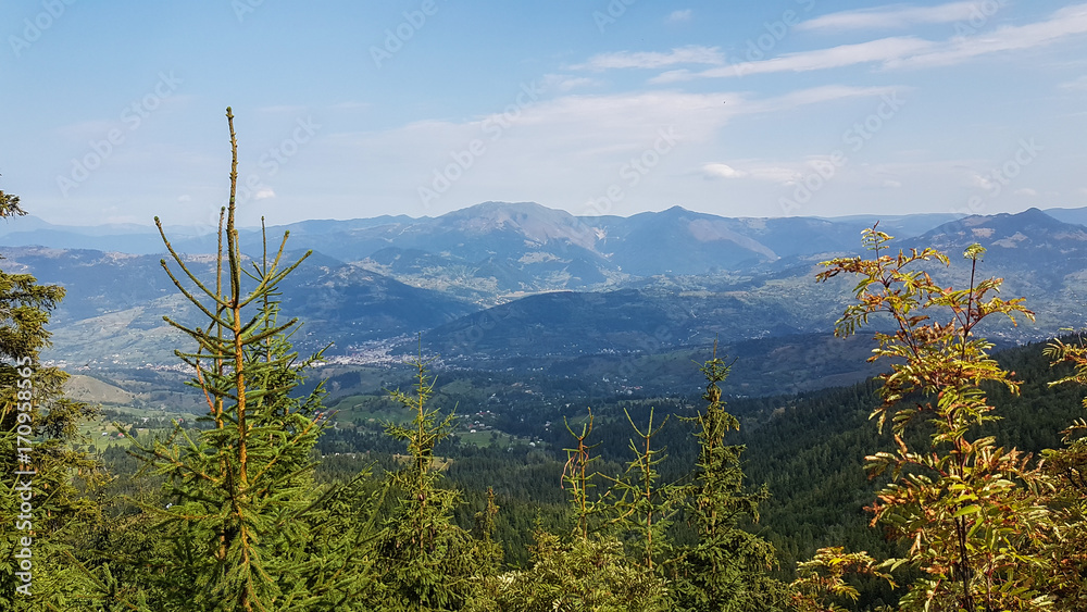 Fototapeta premium View on the Maramures mountains from the Rodna mountains