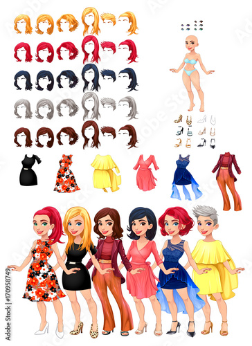 Dresses and hairstyles game