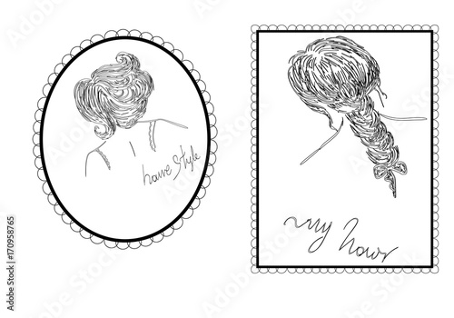 retro graphic design about woman hair