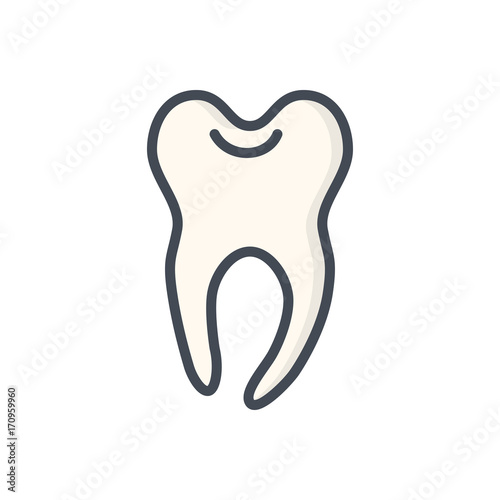 dentist line icon baby tooth