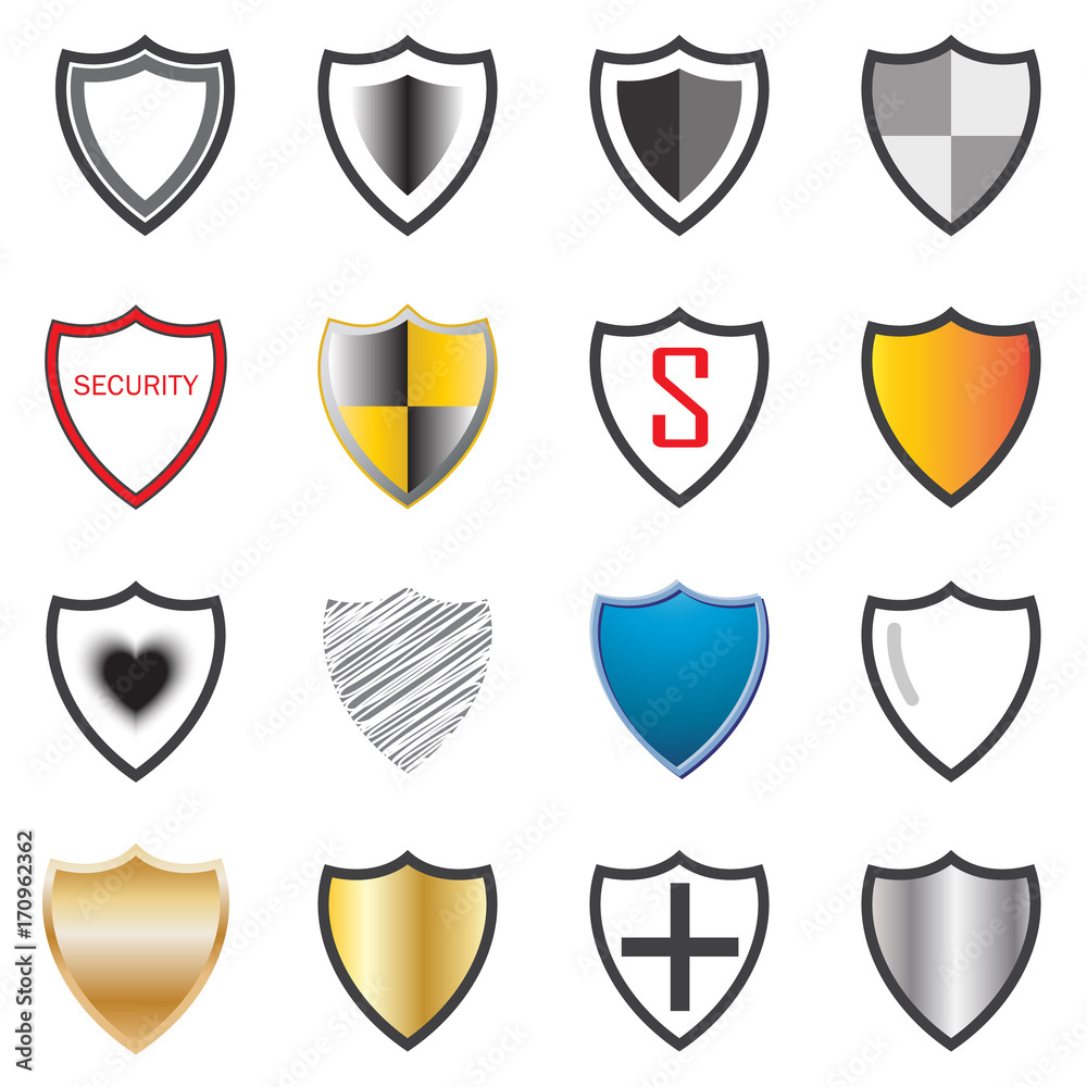 shield collection icons background. vector illustration. shield collection icons background. vector illustration.