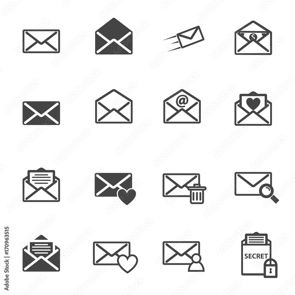 Envelope letter and e-mail vector illustration icon Envelope letter and e-mail vector illustration icon