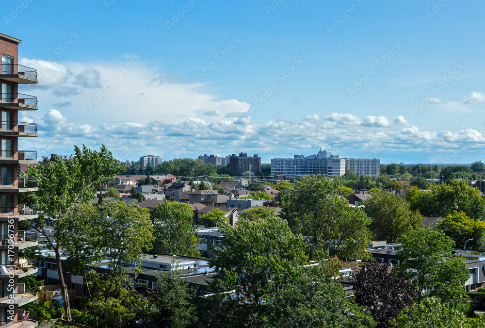 Modern condo buildings in Cote Saint-Luc, Canada