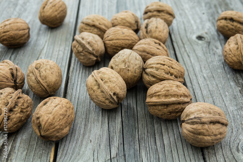 Walnuts, Healthy walnuts ,on wood background