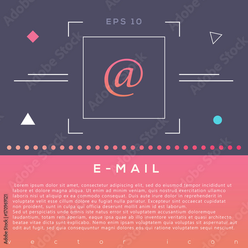 Email icon design on modern flat backgro