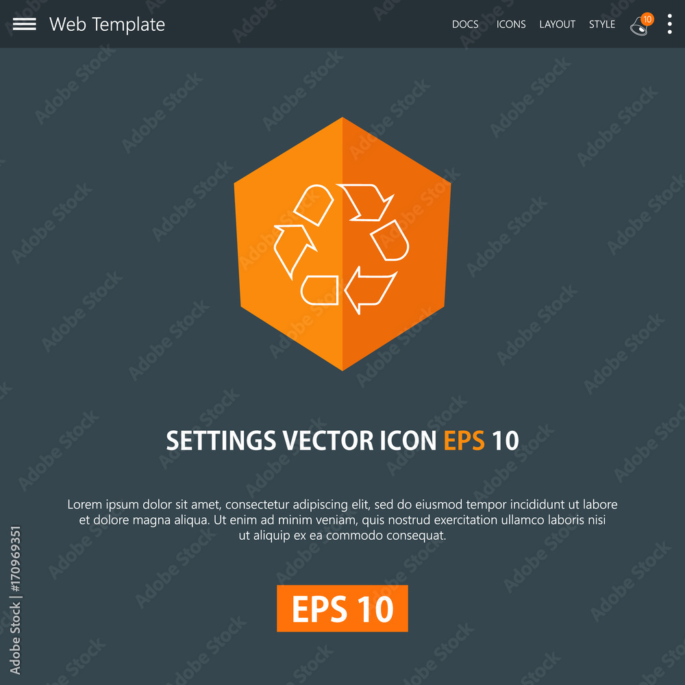 Fototapeta premium Recycle icon design on modern flat backgro