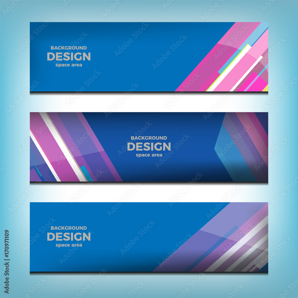 Fototapeta premium Set of abstract banners background for website headers, vector illustration
