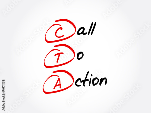 CTA - Call To Action, acronym business concept background