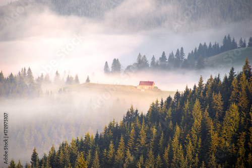 picturesque house in the fog © panaramka